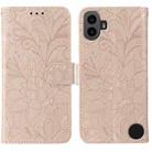 For Nothing CMF Phone 1 Lace Flower Embossing Flip Leather Phone Case(Rose Gold) - 1
