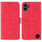 For Nothing CMF Phone 1 Lace Flower Embossing Flip Leather Phone Case(Red) - 1