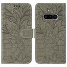 For Nothing Phone 3a Lace Flower Embossing Flip Leather Phone Case(Grey) - 1