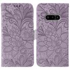 For Nothing Phone 3a Lace Flower Embossing Flip Leather Phone Case(Purple) - 1