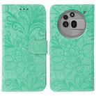 For Nothing Phone 3a Pro Lace Flower Embossing Flip Leather Phone Case(Green) - 1