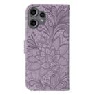For Nothing CMF Phone 2 Pro Lace Flower Embossing Flip Leather Phone Case(Purple) - 3