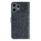 For Nothing CMF Phone 2 Pro Lace Flower Embossing Flip Leather Phone Case(Dark Blue) - 3