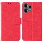 For Nothing CMF Phone 2 Pro Lace Flower Embossing Flip Leather Phone Case(Red) - 1
