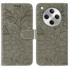 For OPPO Find X8 Lace Flower Embossing Flip Leather Phone Case(Grey) - 1