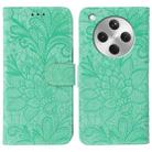 For OPPO Find X8 Lace Flower Embossing Flip Leather Phone Case(Green) - 1