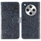 For OPPO Find X8 Lace Flower Embossing Flip Leather Phone Case(Dark Blue) - 1