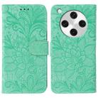 For OPPO Find X8 Pro Lace Flower Embossing Flip Leather Phone Case(Green) - 1