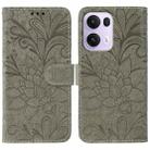 For OPPO Reno13 Pro 5G Global Lace Flower Embossing Flip Leather Phone Case(Grey) - 1