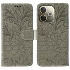 For OPPO A5 Pro 5G Global Lace Flower Embossing Flip Leather Phone Case(Grey) - 1