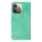 For OPPO A5 Pro 5G Global Lace Flower Embossing Flip Leather Phone Case(Green) - 3