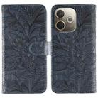 For OPPO A5 Pro 5G Global Lace Flower Embossing Flip Leather Phone Case(Dark Blue) - 1
