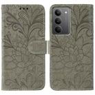For Realme 14x Lace Flower Embossing Flip Leather Phone Case(Grey) - 1