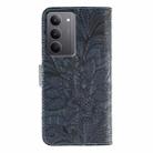 For Realme 14x Lace Flower Embossing Flip Leather Phone Case(Dark Blue) - 3