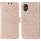 For Samsung Galaxy XCover7 Lace Flower Embossing Flip Leather Phone Case(Rose Gold) - 1