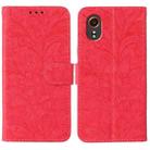 For Samsung Galaxy XCover7 Lace Flower Embossing Flip Leather Phone Case(Red) - 1