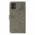 For Samsung Galaxy XCover7 Pro Lace Flower Embossing Flip Leather Phone Case(Grey) - 3