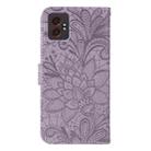 For Samsung Galaxy XCover7 Pro Lace Flower Embossing Flip Leather Phone Case(Purple) - 3
