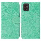For Samsung Galaxy XCover7 Pro Lace Flower Embossing Flip Leather Phone Case(Green) - 1