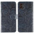For Samsung Galaxy XCover7 Pro Lace Flower Embossing Flip Leather Phone Case(Dark Blue) - 1