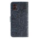 For Samsung Galaxy XCover7 Pro Lace Flower Embossing Flip Leather Phone Case(Dark Blue) - 3