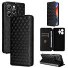 For Oukitel P1 Cubic Grid Texture Flip Leather Phone Case(Black) - 1