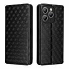 For Oukitel P1 Cubic Grid Texture Flip Leather Phone Case(Black) - 2