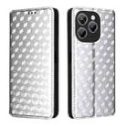 For Oukitel P1 Cubic Grid Texture Flip Leather Phone Case(Silver) - 2