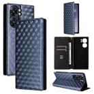 For Oukitel C58 / C58 Pro Cubic Grid Texture Flip Leather Phone Case(Blue) - 1