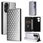For Oukitel C58 / C58 Pro Cubic Grid Texture Flip Leather Phone Case(Silver) - 1