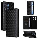 For Oukitel C57 / C57S / C57 Pro Cubic Grid Texture Flip Leather Phone Case(Black) - 1