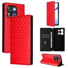 For Oukitel C57 / C57S / C57 Pro Cubic Grid Texture Flip Leather Phone Case(Red) - 1