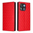 For Oukitel C57 / C57S / C57 Pro Cubic Grid Texture Flip Leather Phone Case(Red) - 2