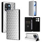 For Oukitel C57 / C57S / C57 Pro Cubic Grid Texture Flip Leather Phone Case(Silver) - 1