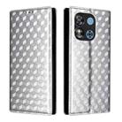 For Oukitel C57 / C57S / C57 Pro Cubic Grid Texture Flip Leather Phone Case(Silver) - 2