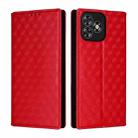 For Oukitel C53 Cubic Grid Texture Flip Leather Phone Case(Red) - 2