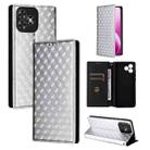 For Oukitel C53 Cubic Grid Texture Flip Leather Phone Case(Silver) - 1