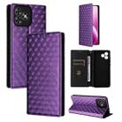 For Oukitel C53 Cubic Grid Texture Flip Leather Phone Case(Purple) - 1