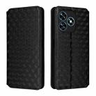 For Oukitel C51 Cubic Grid Texture Flip Leather Phone Case(Black) - 2