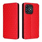For Oukitel C51 Cubic Grid Texture Flip Leather Phone Case(Red) - 2