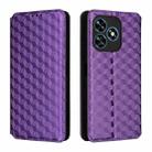 For Oukitel C51 Cubic Grid Texture Flip Leather Phone Case(Purple) - 2