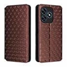 For Oukitel C51 Cubic Grid Texture Flip Leather Phone Case(Brown) - 2