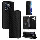 For Oukitel C50 Cubic Grid Texture Flip Leather Phone Case(Black) - 1