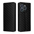 For Oukitel C50 Cubic Grid Texture Flip Leather Phone Case(Black) - 2