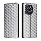 For Oukitel C50 Cubic Grid Texture Flip Leather Phone Case(Silver) - 2