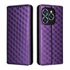 For Oukitel C50 Cubic Grid Texture Flip Leather Phone Case(Purple) - 2