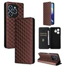 For Oukitel C50 Cubic Grid Texture Flip Leather Phone Case(Brown) - 1
