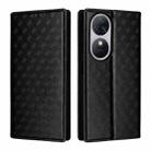 For Oukitel C38 Cubic Grid Texture Flip Leather Phone Case(Black) - 2