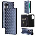 For Oukitel C38 Cubic Grid Texture Flip Leather Phone Case(Blue) - 1