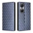 For Oukitel C38 Cubic Grid Texture Flip Leather Phone Case(Blue) - 2